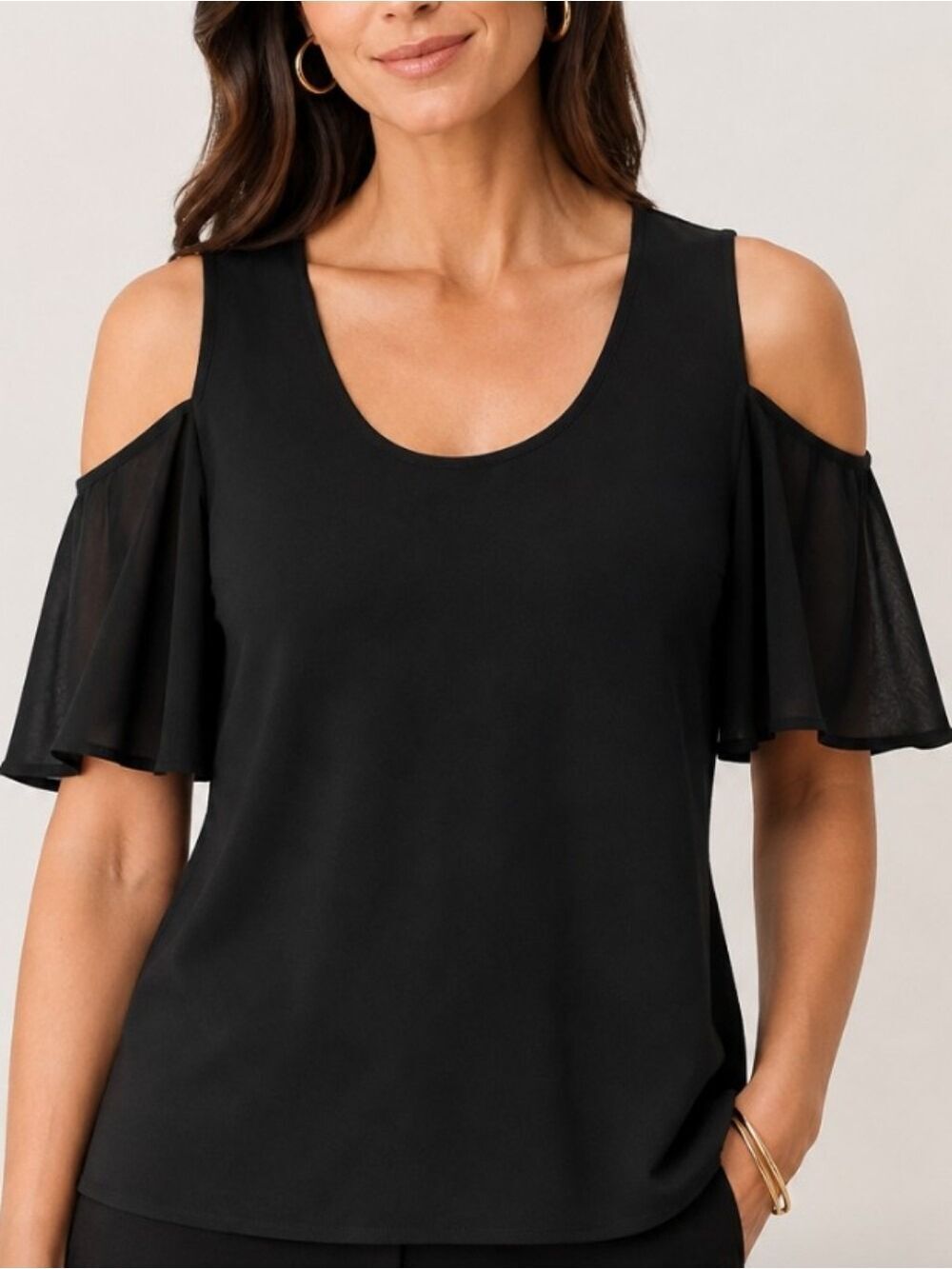 Melanie Lyne Cold Shoulder Blouse Size Large